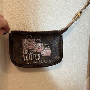 Louis Vuitton Brown and Pink Monogram Wristlet